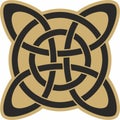 Vector gold and black Celtic knot. Ornament of ancient European peoples.