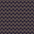 Vector gold and black geometric seamless pattern with halftone lines, triangles, arrows, grid, lattice. Golden abstract background Royalty Free Stock Photo
