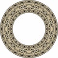 Vector gold and black round classic renaissance ornament.