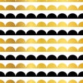 Vector Gold Black Stripes Scallops Stripes Seamless repeat Pattern Geometric Design. Great for nursery wallpaper