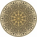 Vector gold and black Turkish classic circle ornament.