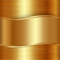 Vector gold brushed metallic plaque background Royalty Free Stock Photo