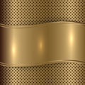 Vector gold brushed metallic plaque background Royalty Free Stock Photo