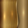 Vector gold brushed metallic plaque background Royalty Free Stock Photo