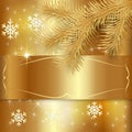 Vector Gold Christmas Holiday Greeting Card