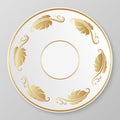 Vector gold decorative plate.