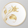 Vector gold decorative plate.