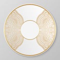 Vector gold decorative plate.