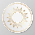 Vector gold decorative plate.