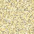 Vector Gold Disco lights background. Round golden mosaic concept Royalty Free Stock Photo