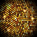 Vector gold disco lights purple background. Club neon pattern. Abstract lights background. Design for party flyers. Royalty Free Stock Photo