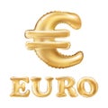 Vector Gold euro symbol alphabet balloons