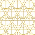 Vector gold geometric seamless pattern, Mid century elegant minimal ornament