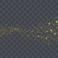 Vector gold glitter particles background effect greeting card