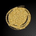 Vector gold glitter particles circle Royalty Free Stock Photo