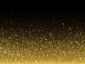 Vector gold glitter particles with sparkling star texture.