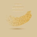 Vector gold glitter wave abstract background, golden sparkles on beige background. Royalty Free Stock Photo