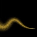 Vector gold glitter wave abstract background, golden sparkles on white background, vip design template Royalty Free Stock Photo