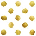 Vector gold glittering polka dot stains pattern Royalty Free Stock Photo