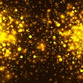 Vector gold glowing light glitter background. Chrisrmas golden magic lights background Royalty Free Stock Photo