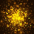 Vector gold glowing light glitter background. Christmas magic lights background Royalty Free Stock Photo