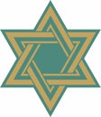 Vector gold and green jewish national ornament.