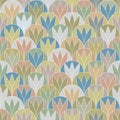 Vector Gold Green Peach Blue Gray Abstract Plants Texture Seamless Repeat Pattern