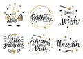 Vector gold greeting set