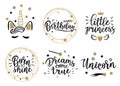 Vector gold greeting set