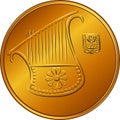 Vector Gold Israeli money half-shekel coin