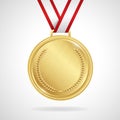 Vector gold medal with ribbon Royalty Free Stock Photo