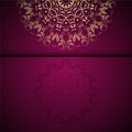 Vector gold oriental arabesque pattern background with place for