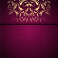 Vector gold oriental arabesque pattern background with place for