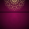 Vector gold oriental arabesque pattern background with place for