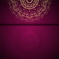 Vector gold oriental arabesque pattern background with place for