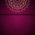 Vector gold oriental arabesque pattern background with place for