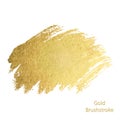 Vector gold paint smear stroke stain set. Abstract gold glitteri Royalty Free Stock Photo