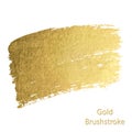 Vector gold paint smear stroke stain set. Abstract gold glitteri Royalty Free Stock Photo