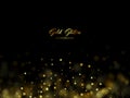 Vector gold particles. Glowing yellow bokeh circles abstract golden luxury background.