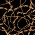 Vector gold pattern. Yellow chain background Royalty Free Stock Photo