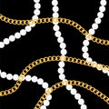 Vector gold pattern. Yellow chain background Royalty Free Stock Photo