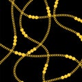 Vector gold pattern. Yellow chain background Royalty Free Stock Photo