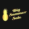 Vector gold pineapple big summer sale Royalty Free Stock Photo