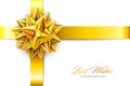 Vector Gold Realistic Bow with Ribbons Isolated on Transparent Background Royalty Free Stock Photo