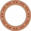 Vector gold and red round classic renaissance ornament.