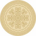 Vector gold round Yakut ornament.