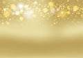 Vector Gold Seamless Abstract Bokeh Background. Horizontally Repeatable.