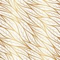 Vector gold seamless pattern. Floral leaf. Abstract geometric background. Golden leaves. Laser cutting. Elegant design for design