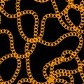 Vector gold seamless pattern. Yellow chain background Royalty Free Stock Photo