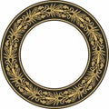 Vector gold seamless round Egyptian ornament.